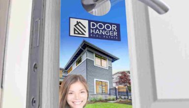 Real estate door hanger marketing mockup.