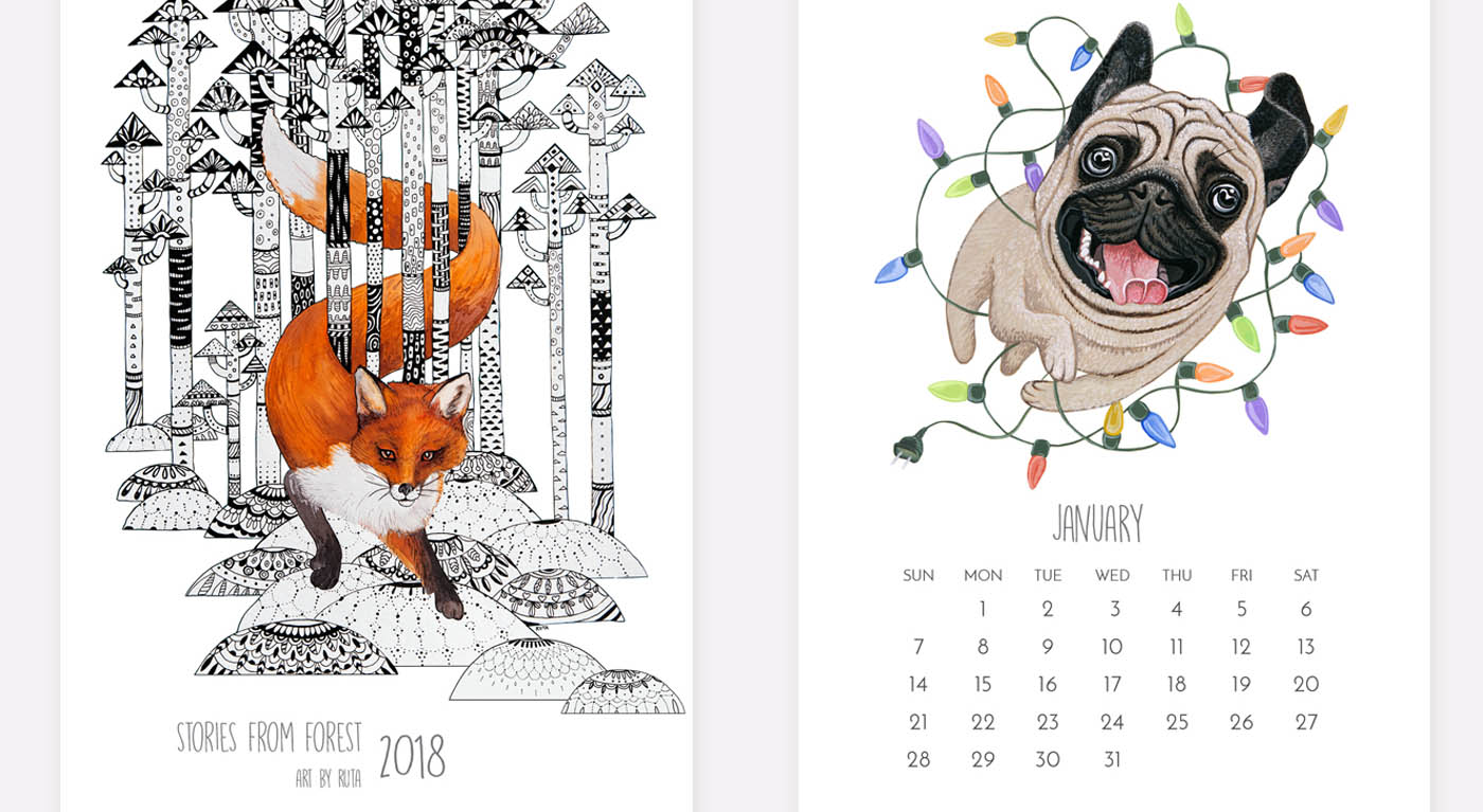 10 Creative 2018 Calendar Designs for Your Inspiration