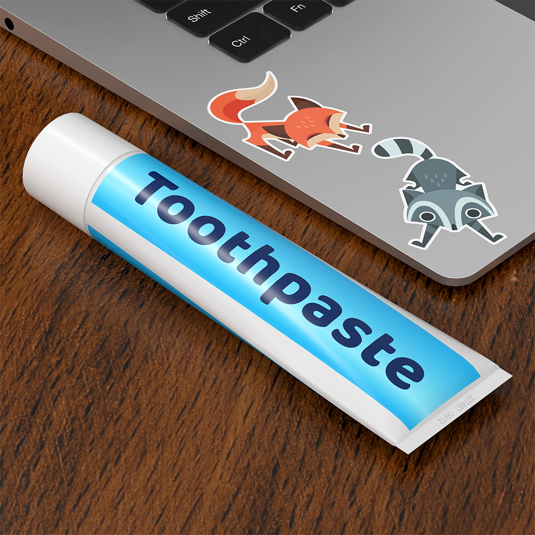 sticker removal - toothpaste