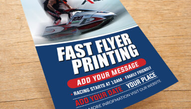 Jet ski racing promotional flyer design.